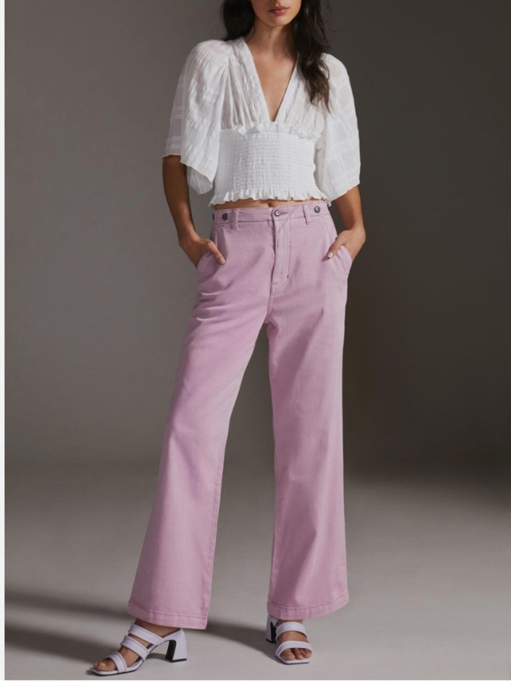 Pilcro Lilac Wide-Leg Jeans 29 Tall
